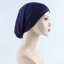 (2) Multicolor rayon jersey turban long scarf base hat single color elastic inner mercerized cotton tube hat