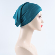 (10) Multicolor rayon jersey turban long scarf base hat single color elastic inner mercerized cotton tube hat