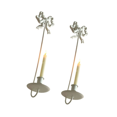 2Pcs Wall Mount Candle Holders Modern Wall Candle Sconces-White
