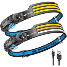 Otsalamppu - Hymyilevä Hai - 230 Laajakulma - 3 LEDiä - USB Ladattava - Monivärinen