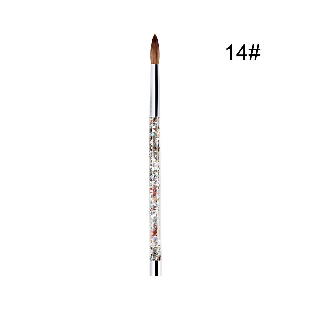 (14#) Nail Art Crystal Carving Brush Tool Oil Filled Liquid Quicksand Nylon Painting Pen Crystal Nails