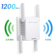 WiFi-toistin - LPNOVE - AC1200 - 2,4 GHz ja 5 GHz - 2 x 7 dBi antennia - 2 x Ethernet-porttia