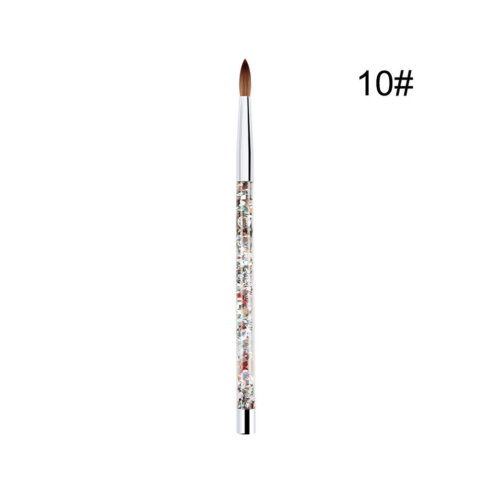 (10#) Nail Art Crystal Carving Brush Tool Oil Filled Liquid Quicksand Nylon Painting Pen Crystal Nails