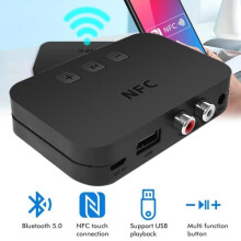 Bluetooth 5.0 NFC -äänisovitin kaiuttimille, langaton äänivastaanotin toimii älypuhelimien ja tablettien kanssa