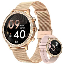 (rose and pink) Smart Watch For Lady Bluetooth Call Blood Pressure DIY Custom Dial Sport Bracelet Waterproof Men Smartwatch Women