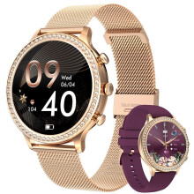 (rose and wine red) Smart Watch For Lady Bluetooth Call Blood Pressure DIY Custom Dial Sport Bracelet Waterproof Men Smartwatch Women