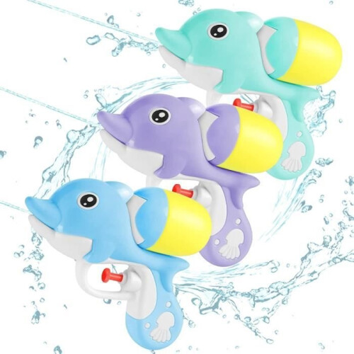 Σετ 3 μίνι νεροπίστολα - AMOUNE - Cartoon Dolphin - 150 ml - 5 έως 8 μέτρα - Εξωτερικού χώρου