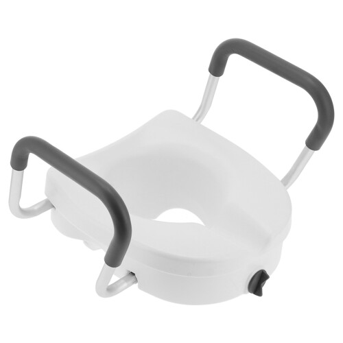 Raised Toilet Seat with Adjustable Armrests