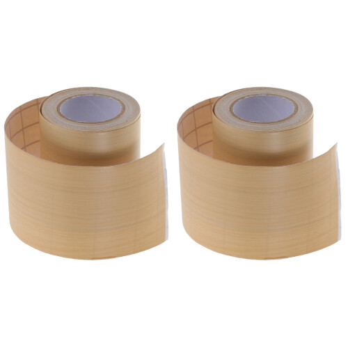 2Rouleaux Décor Plinthe PVC Adhésive Autocollante Marron