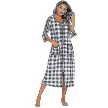 (blue, S) Lightweight dressing gown for women with zip-up front