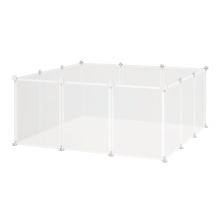 12-panelowy kojec dla małych zwierząt, jeży i świnek morskich, do użytku wewnątrz i na zewnątrz, 105x105x45 cm, biały