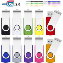 Συσκευασία 10 πολύχρωμων μονάδων flash USB SRVR 8GB - Μνήμη Flash - USB 2.0 - Με καπάκια ένδειξης