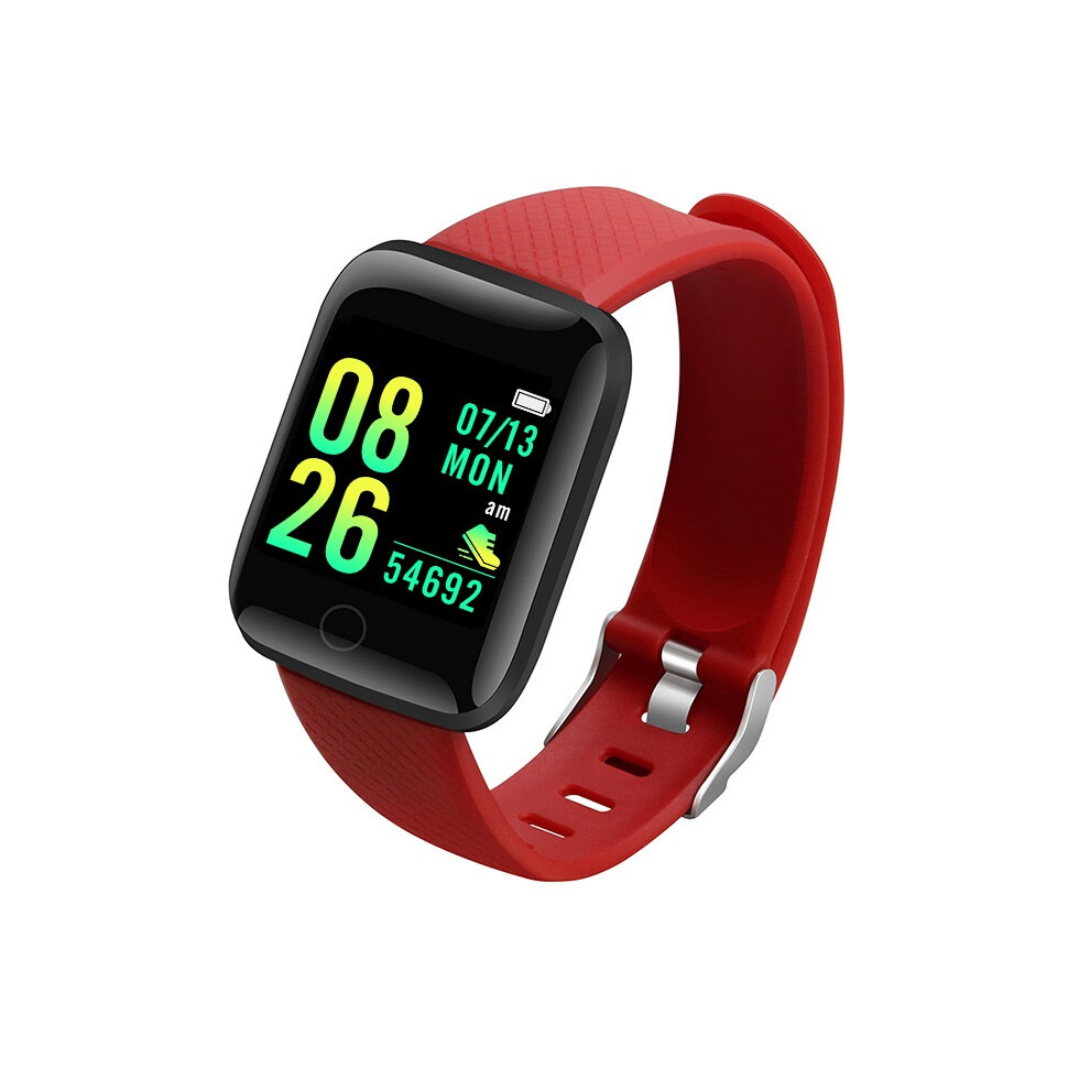 (Red) Smart Watch Sport Wristband Fitness Monitoring Track Heart Rate Call And Message Remind Men Smartwatch Woman Red 4017648534145