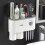 Automatic Toothpaste Dispenser - Wall Mounted - 4 Slots - 2 Cups - White 1