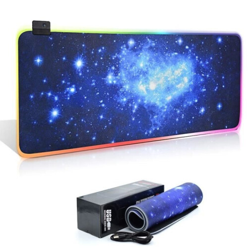 RGB Gaming Mouse Pad - Φωτιζόμενο LED - Αντιολισθητική Επιφάνεια - Μπλε - 800x300x4mm