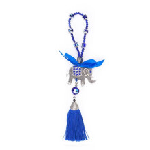 Lucky Elephant Hanging Ornament and Evil Eye Pendant Decoration for Protection, Blessing and Strength