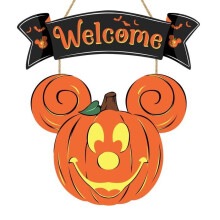 Halloween pumpkin decorations, Halloween welcome sign to hang for front door, pumpkin signs