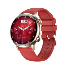(red) Smart Watch Women Small With Whatsapp IP68 Waterproof AMOLED 360*360 HD Screen Blood Pressure Android Ladies NFC Smartwatch