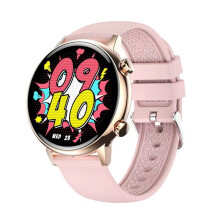 (pink) Smart Watch Women Small With Whatsapp IP68 Waterproof AMOLED 360*360 HD Screen Blood Pressure Android Ladies NFC Smartwatch