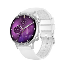 (white) Smart Watch Women Small With Whatsapp IP68 Waterproof AMOLED 360*360 HD Screen Blood Pressure Android Ladies NFC Smartwatch