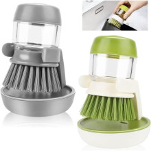 2PCS Kitchen Dish Brush, Refillable Soap Dispenser Brush for Cleaning Dishes, Pots, Sinks