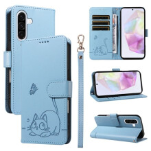 Case for Samsung Galaxy A56 5G/Samsung Galaxy A36 5G - Lucky Cat - Blue Green PHONE CASE
