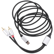 1USB C À Rca Câble Audio Stéréo Blindé Aluminium Noir Pour