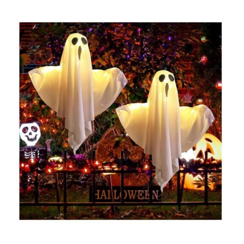 Halloween Decoration - Unspecified - Hanging Ghosts - 2 Pcs - LED Lights - 20 Inches