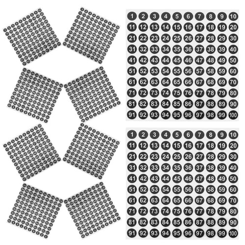 100Étiquettes Numérotées Rondes, Adhésives, En , Usage