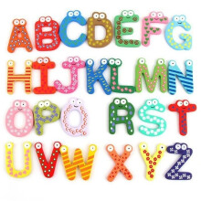 26pcs Wooden Alphabet Letter Fridge Magnets, Magnetic Children's Educational Toy
