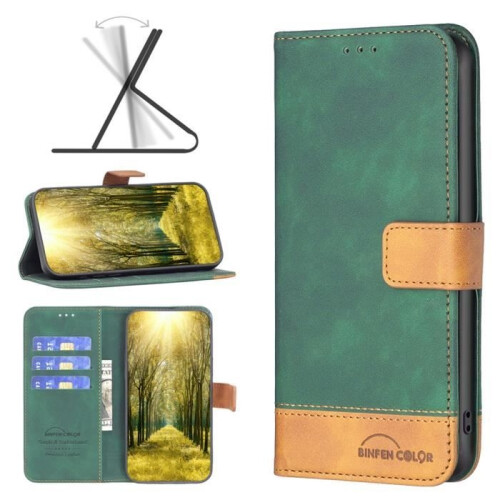 Xiaomi Redmi A2 Wallet Case, High Quality, Shockproof Protective Sleeve, Green