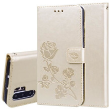 Huawei P30 Pro Gold Case, High Quality Protective Cover & Card Slot, Shockproof PU Leather Case
