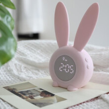 Moe Rabbit Night Light Stopwatch Silicone Induction Small Alarm Clock Sound Timing Clock Night Light