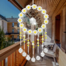 Hanging Crystal Ornament - Sun Catcher - Glass - White - Garden Decoration - Contemporary Design