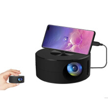 Mini 180P Portable Smart Projector for Phone, Night Light for Home and Bedroom - Black