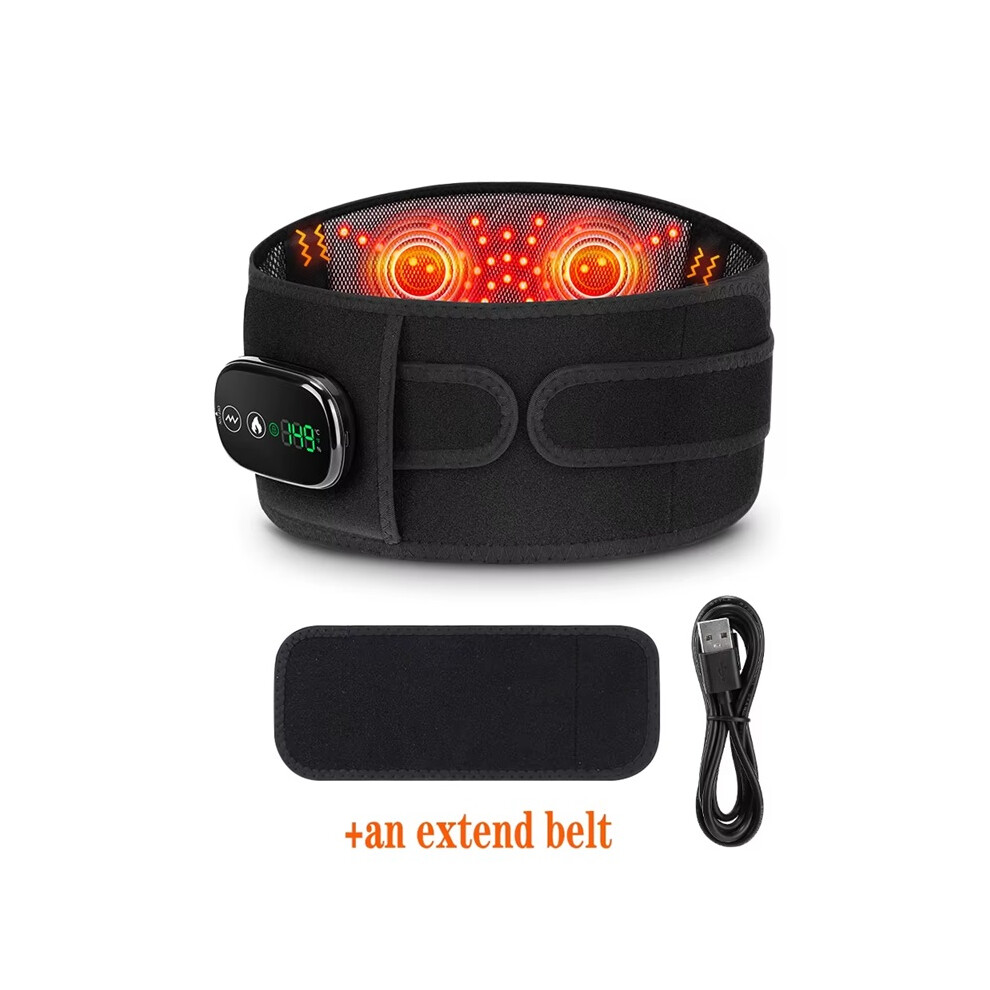 Stoyotu Black (Black) Electric Heating Waist Massager Vibration Massage Belt Infrared Hot Compress Abdomen Brace Back Support Relieve Lumbar Stress