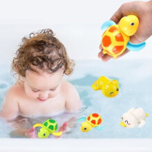 Set of 4 Baby Bath Toys with Mechanical Animals – Floating Water Toys for Children 1 Year and Older | Gifts