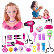 Children's Styling and Makeup Head Toy, Doll Head for Girls, Colorful Realistic Makeup Accessories