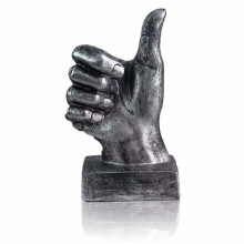 Sculpture - Lependor - Resin Finger Statue - Silver - 8.5x6x15 cm - Office Decoration
