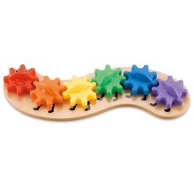Set of plastic gear wheels for early education, lime assembly, tabletop toy, document sorting board