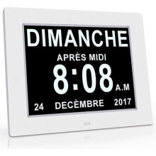Clock - ONEVER - 8 inches - Adjustable alarm - Automatic dimming