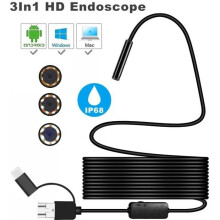 BLCR 8mm Waterproof IP68 1200P HD 3-in-1 Computer Endoscope Tube, 8 LEDs Inspection Endoscope Camera (2m)