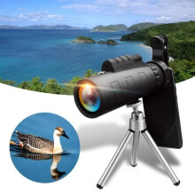 NEUFU 50X HD Zoom Telescope Night Vision Monocular + Clip + Tripod for Mobile Phone