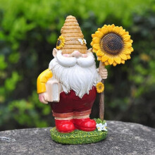 Garden Statue - Resin Gnome - Waterproof - 15.5x6.5x12cm - Outdoor Decorative Objects
