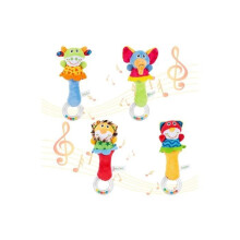 Baby Rattles, 4pcs Toddler Soft Hand Rattle Shaker Toys with Sound, Developmental Plush Toys for Infants