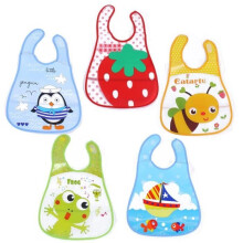 Set of 5 Baby Bibs - DIAVOLINO - Waterproof Bibs with Cartoon Design - Baby Shower Gift