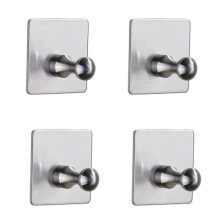 4-Piece Set of Adhesive Hooks, Wall Hooks, Towel Hooks, Very Strong, for Bathroom Shower, Kitchen