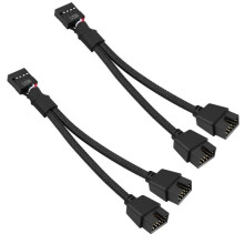 2 pieces USB 2.0 9-pin female to dual 9-pin male extension cable, 9-pin USB 2.0 motherboard nylon header separator