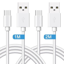 2 USB Type-C to USB-A Cables (1M and 2M) – Universal Charging and Data Transfer for Samsung Galaxy A25 5G, A24, A23 5G, A22 5G, A20,