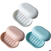 3-Piece Travel Soap Dish Set with Lid, Portable Waterproof and Leakproof Shower Soap Box for Travel, Bathroom